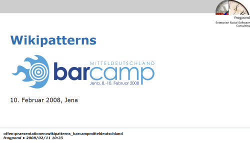 Wikipatterns _ BarCampJena